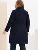 Plus Size Coats Peter Pan Collar Single Breasted Long Coat