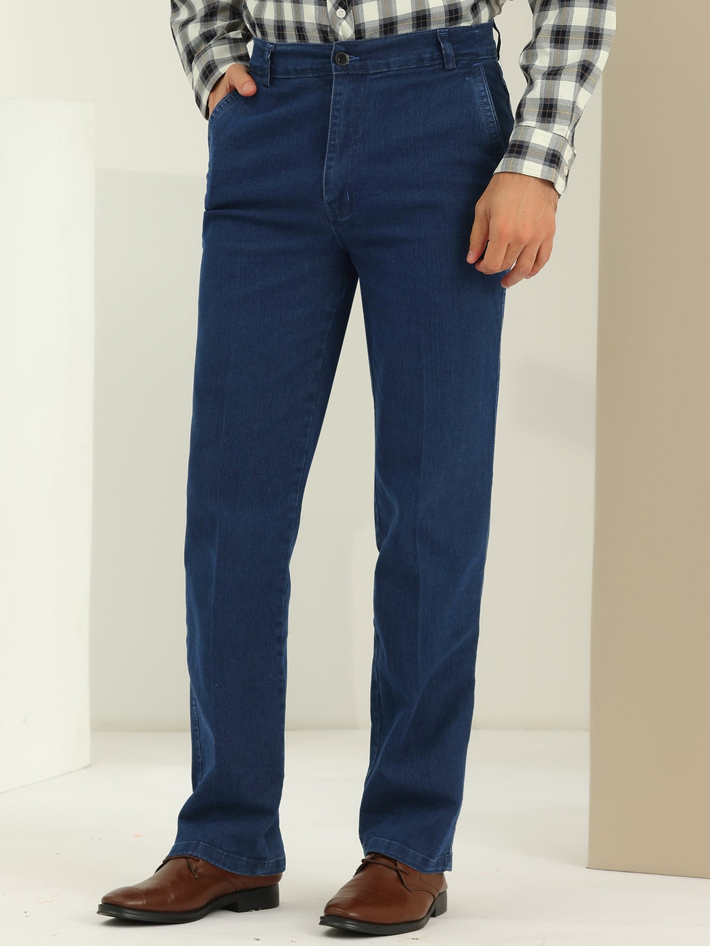Bublédon Men's Jeans Classic Fit Straight Leg Comfy Jean Denim Pants