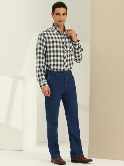 Men's Jeans Classic Fit Straight Leg Comfy Jean Denim Pants