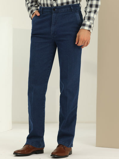 Men's Jeans Classic Fit Straight Leg Comfy Jean Denim Pants