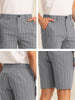 Casual Summer Striped Flat Front Chino Shorts