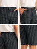 Casual Summer Striped Flat Front Chino Shorts