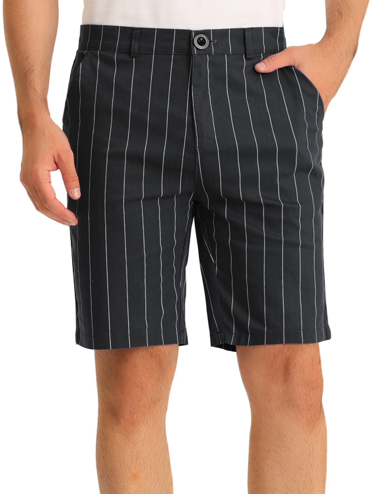 Bublédon Casual Summer Striped Flat Front Chino Shorts