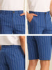 Casual Summer Striped Flat Front Chino Shorts
