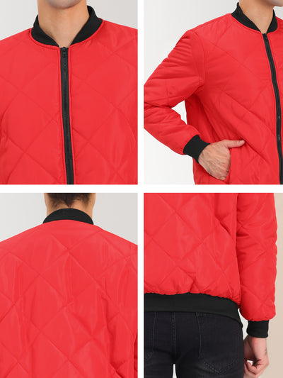 Men's Puffer Coat Lightweight Zip Up Quilted Baseball Bomber Jacket