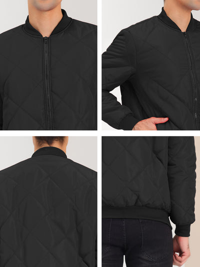 Men's Puffer Coat Lightweight Zip Up Quilted Baseball Bomber Jacket