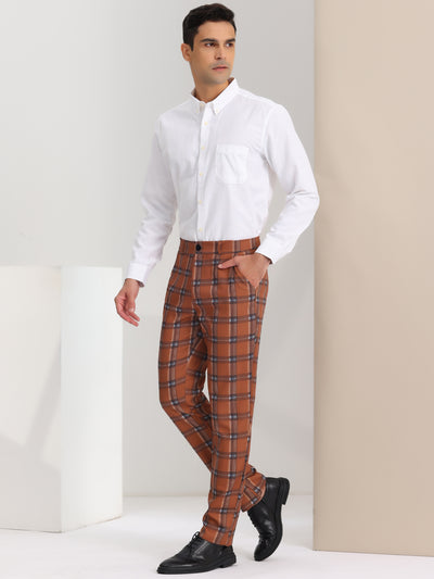 Formal Check Business Trousers Plaid Dress Pants