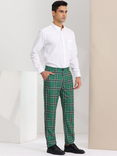 Formal Check Business Trousers Plaid Dress Pants