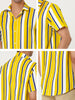 Summer Colorful Striped Short Sleeve Button Shirt