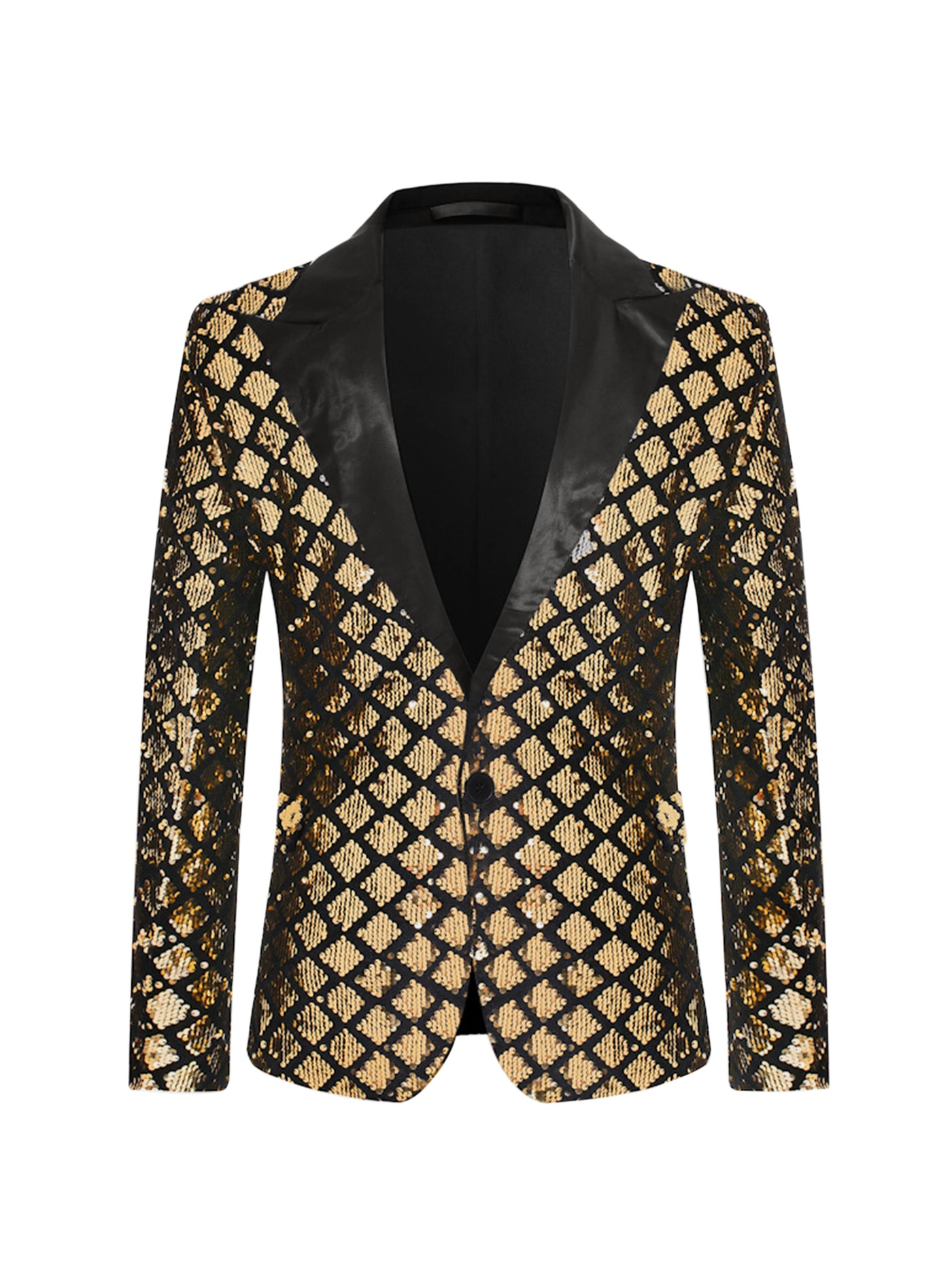 Bublédon Men's Sequin Blazer Tuxedo Prom Party Shiny Glitter Sports Coat Suit Jacket