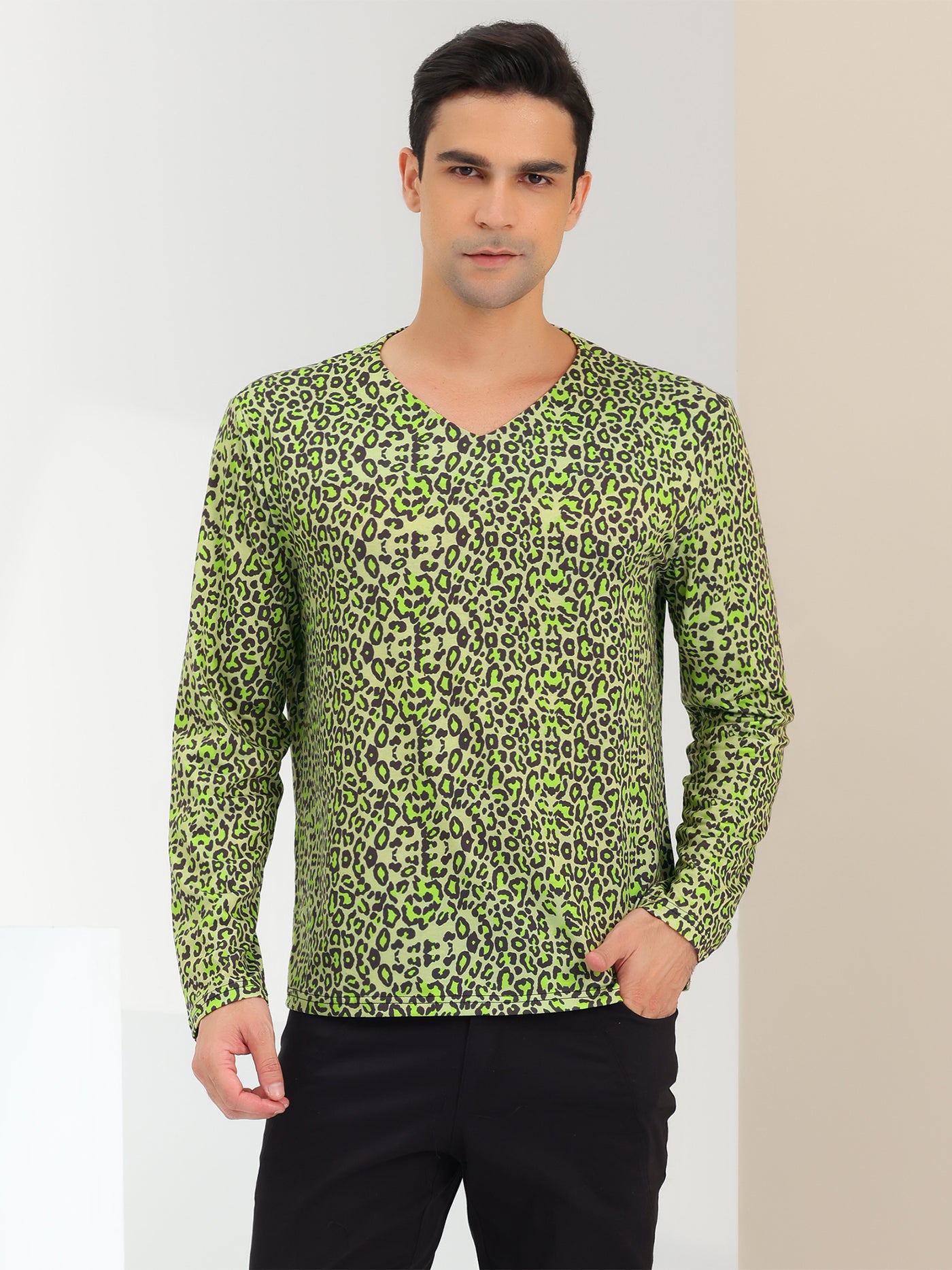 Bublédon Chic Leopard Printed Lightweight Long Sleeve Shirt
