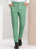 Flat Front Plaid Print Business Checked Dress Pants
