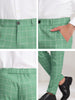 Flat Front Plaid Print Business Checked Dress Pants