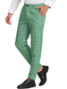 Flat Front Plaid Print Business Checked Dress Pants