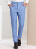 Flat Front Plaid Print Business Checked Dress Pants