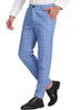 Flat Front Plaid Print Business Checked Dress Pants