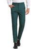 Flat Front Plaid Print Business Checked Dress Pants