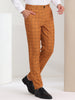 Flat Front Plaid Print Business Checked Dress Pants