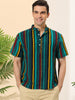 Linen Short Sleeve Button Color Block Henley Shirts