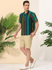 Linen Short Sleeve Button Color Block Henley Shirts