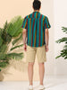 Linen Short Sleeve Button Color Block Henley Shirts
