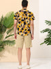 Linen Short Sleeve Button Color Block Henley Shirts