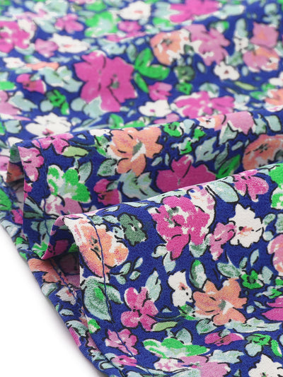 Woven X Line Ditsy Floral Spring Summer Peasant Top