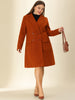 Plus Size Notched Lapel Double Breasted Winter Long Coat