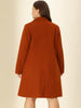 Plus Size Notched Lapel Double Breasted Winter Long Coat