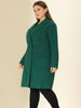 Plus Size Notched Lapel Double Breasted Winter Long Coat