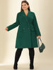 Plus Size Notched Lapel Double Breasted Winter Long Coat