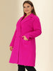 Plus Size Notched Lapel Double Breasted Winter Long Coat