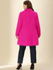 Plus Size Notched Lapel Double Breasted Winter Long Coat