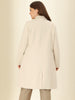 Plus Size Notched Lapel Double Breasted Winter Long Coat