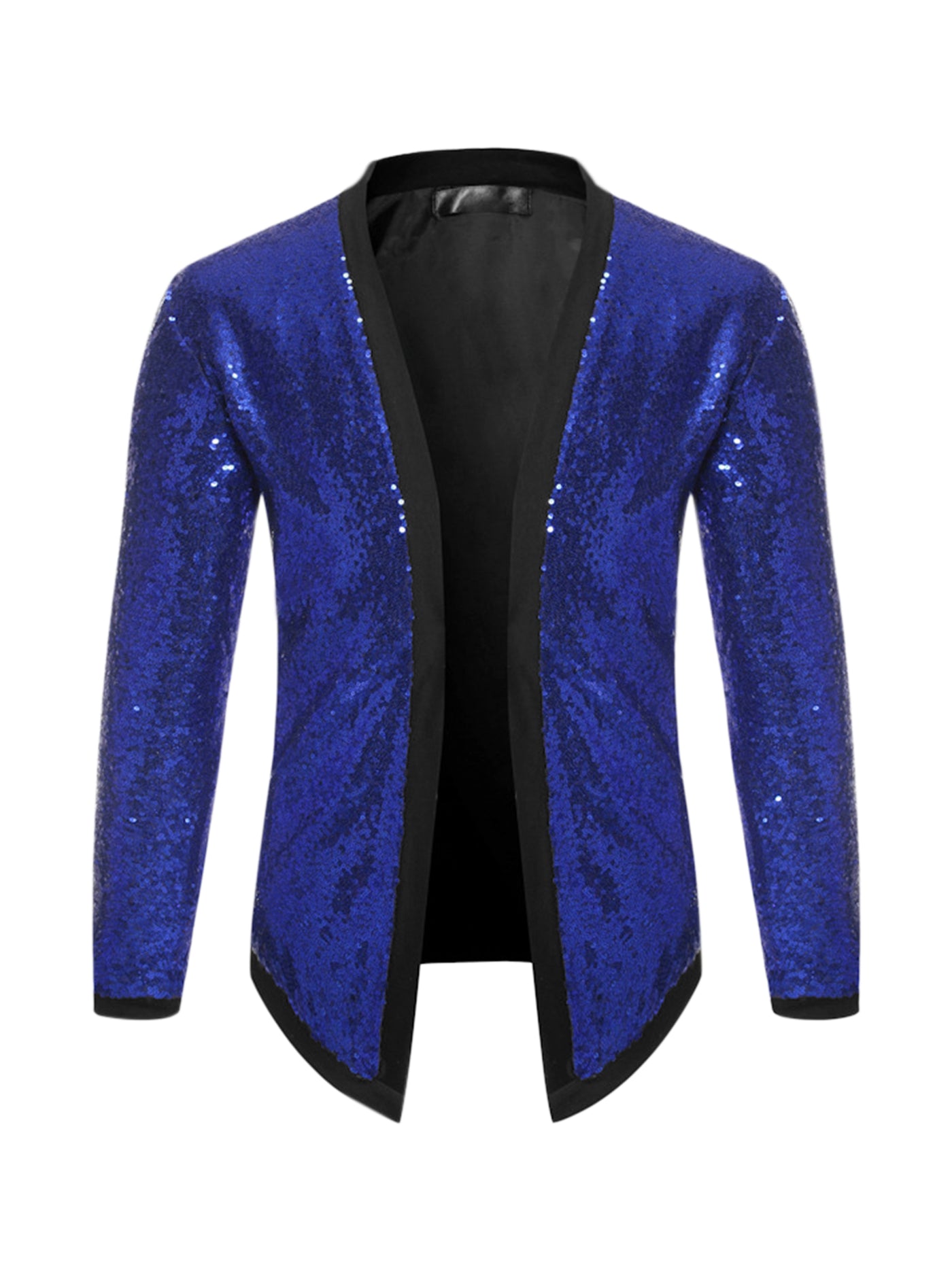 Bublédon Men's Sequin Cardigan Sparkle Open Front Disco Party Glitter Jacket