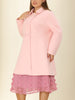 Knit X Line Peaked Lapel Long Sleeve Coat
