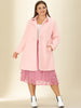 Knit X Line Peaked Lapel Long Sleeve Coat