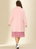 Knit X Line Peaked Lapel Long Sleeve Coat
