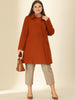 Knit X Line Peaked Lapel Long Sleeve Coat