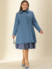 Knit X Line Peaked Lapel Long Sleeve Coat