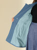 Knit X Line Peaked Lapel Long Sleeve Coat