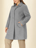 Knit X Line Peaked Lapel Long Sleeve Coat