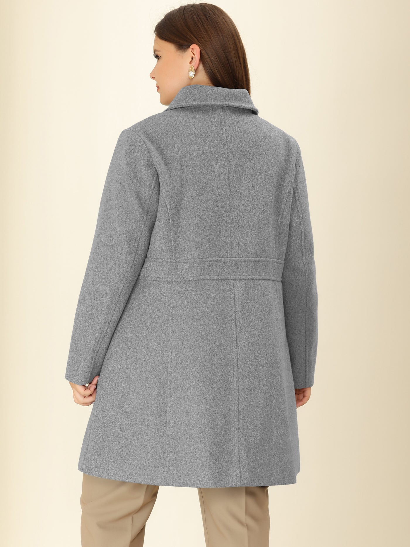 Bublédon Knit X Line Peaked Lapel Long Sleeve Coat