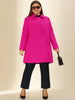 Knit X Line Peaked Lapel Long Sleeve Coat