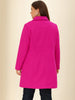 Knit X Line Peaked Lapel Long Sleeve Coat