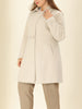 Knit X Line Peaked Lapel Long Sleeve Coat