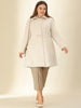 Knit X Line Peaked Lapel Long Sleeve Coat