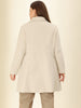 Knit X Line Peaked Lapel Long Sleeve Coat