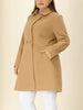 Knit X Line Peaked Lapel Long Sleeve Coat