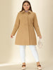 Knit X Line Peaked Lapel Long Sleeve Coat